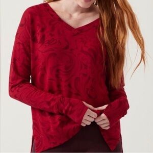 Athleta Coaster Luxe V-Neck Sweatshirt Size L